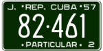 Cuba license plate 1957J-green graphic.png