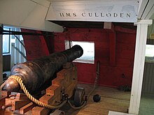 Cannon retrieved from the Culloden on display at the Marine Museum