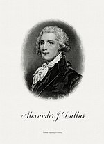 Alexander Dallas as Secretary of the Treasury (1814-1816) DALLAS, Alexander J-Treasury (BEP engraved portrait).jpg