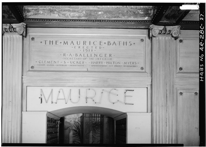 File:DETAIL OF PANEL OVER LOBBY DESK - Bathhouse Row, Maurice Bathhouse, Central Avenue, Hot Springs, Garland County, AR HABS ARK,26-HOSP,1-C-27.tif