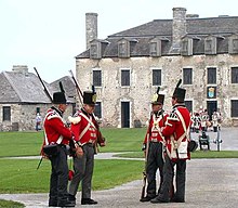 Reenactors dressed in British 1812 uniforms at Old Fort Niagara DSCN4355 oldfortniagaraactors e.jpg