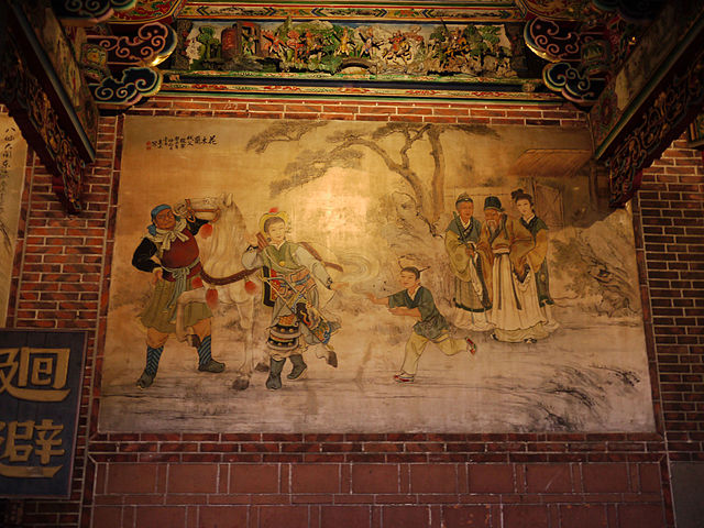 Mural of Hua Mulan enlisting; in the Dalongdong Baoan Temple in Taipei, Taiwan.