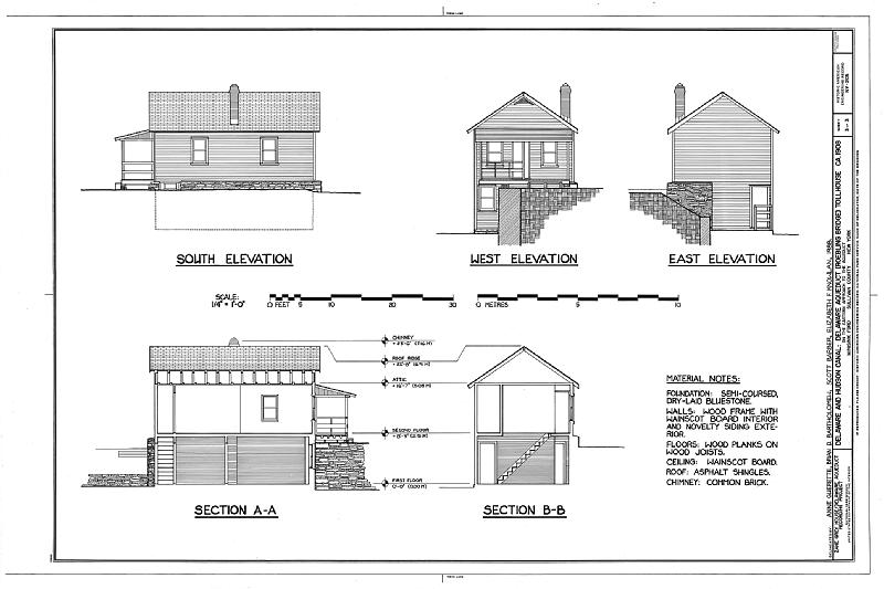 File:Delaware and Hudson Canal, Delaware Aqueduct Toll House, Minisink Ford, Sullivan County, NY HAER NY,53-MINFO,1- (sheet 3 of 3).tif