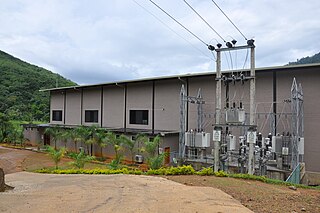 Denawaka Ganga Mini Hydro Power Project Dam in Ratnapura, Sabaragamuwa Province