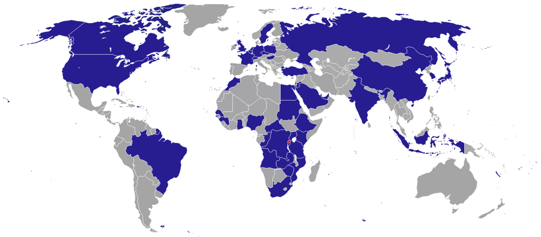 Llista de missions diplomàtiques de Ruanda