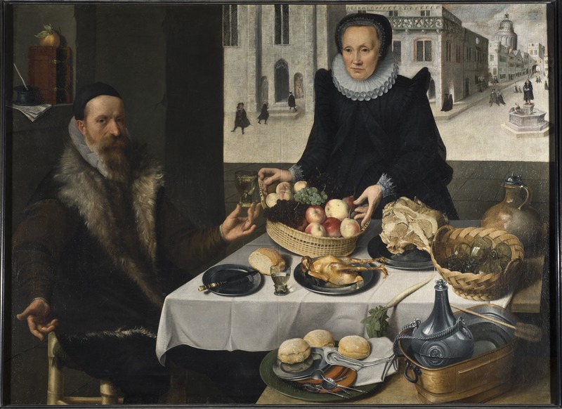 Double Portrait of an Elderly Couple (Lucas van Valckenborch & Georg Flegel) - Nationalmuseum - 23885.tif