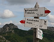 トレッキングルートの道標（ポーランド）