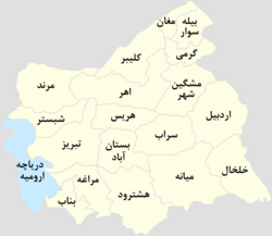 موقعیت آذربایجان شرقی (و اردبیل)