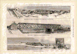 Page d'une revue italienne montrant le "Pont Eiffel" en 1877.