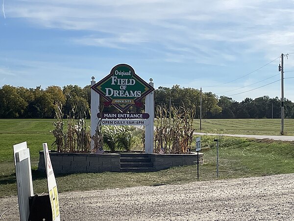 The entrance to the Field of Dreams Movie Site
