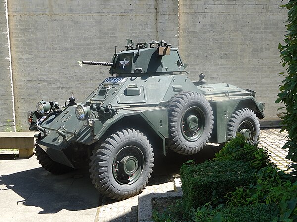 Ferret Mk2 armoured car on display at the Guards Museum, London