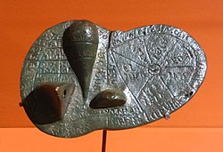 The Liver of Piacenza, with a diagram and Etruscan inscriptions. Foie de Plaisance.jpg