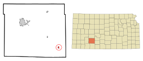 Ford County Kansas Incorporated and Unincorporated areas Bucklin Highlighted.svg