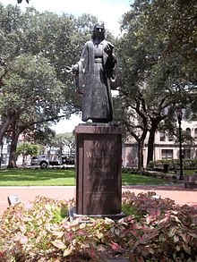 Statue of John Wesley in Savannah, Georgia, where he served as a missionary. GA Savannah HD Wesley statue01.jpg