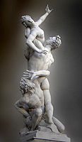 Giambologna, Viol des Sabines, 1583, Florence, Italie, 13' 6" (4,1 m) de haut, marbre