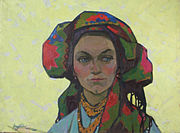 Mistress of the Mountains, (1962). Olieverf op canvas, 72 × 95 cm.