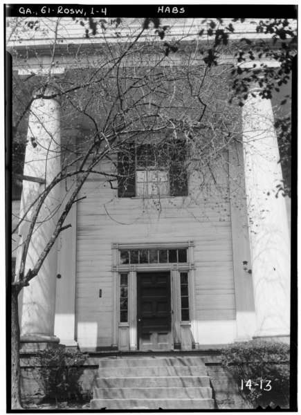 File:Historic American Buildings Survey Branan Sanders, Photographer March 1934 FRONT ENTRANCE - Bulloch Hall, Roswell, Fulton County, GA HABS GA,61-ROSW,1-4.tif