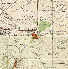 Historická mapová řada pro oblast Bayt Nuba (40. léta 20. století) .jpg