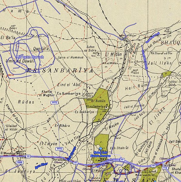 File:Historical map series for the area of al-Sanbariyya (1940s with modern overlay).jpg