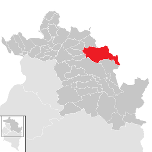 Location of the municipality of Hittisau in the Bregenz district (clickable map)