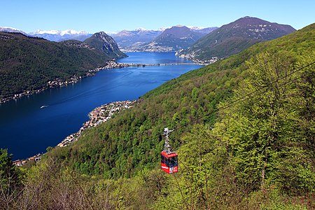 from South (Brusino Arsizio): Monte San Salvatore, Lake Lugano and Monte Sighignola (Foto)