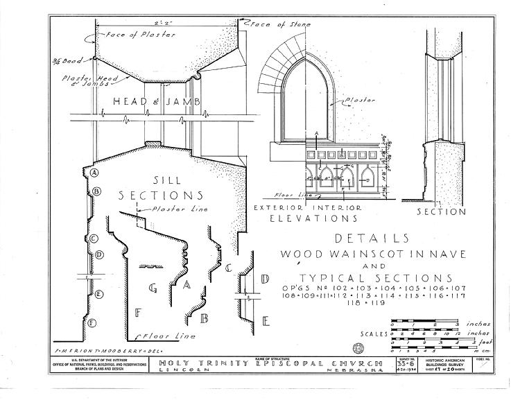 File:Holy Trinity Episcopal Church, 1200 J Street, Lincoln, Lancaster County, NE HABS NEB,55-LINC,3- (sheet 17 of 20).tif