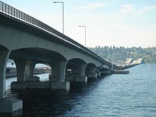 Looking west toward Seattle, Washington I-90 floating bridges looking west.JPG