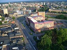 Luchtfoto van het oude ITC-gebouw aan de Hengelosestraat
