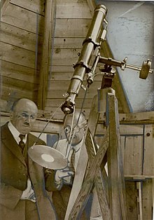 Kunaver (right) with Ivan Tomec at the Kamnik observatory