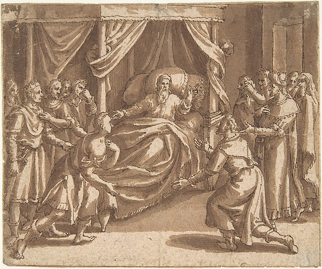 The dying Jacob blesses his twelve sons (Adam van Noort)