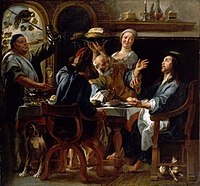 The Supper at Emmaus label QS:Len,"The Supper at Emmaus" 1645-1665, National Gallery of Ireland