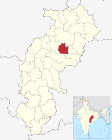Ligging in de staat Chhattisgarh