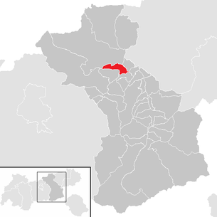 Location of the municipality of Jenbach in the Schwaz district (clickable map)