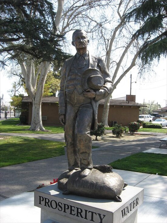 John W. Mitchell statue located at Turlock’s downtown Central Park