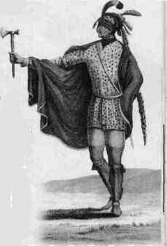 Illinois Indian of the Kaskaskia Tribe, engraving based on drawing by General Georges-Henri-Victor Collot, 1796