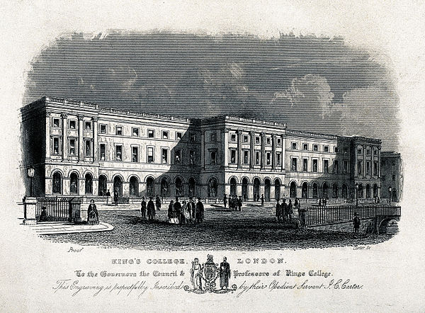 King's College London in 1831, as engraved by J. C. Carter