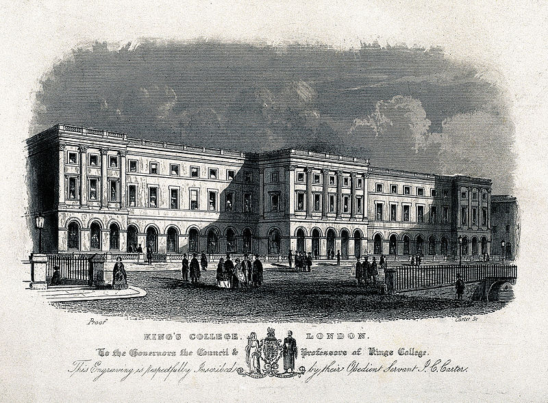 File:King's College, Strand, London. Engraving by J. C. Carter. Wellcome V0013842.jpg
