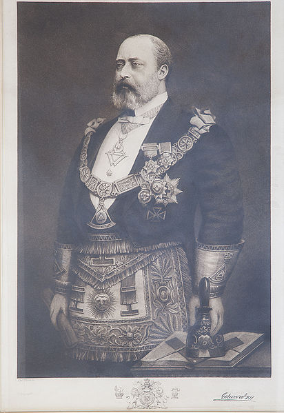 File:King Edward VII the Grand Master of Freemasons in England wearing a white bow tie.jpg