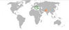 Location map for Kosovo and Pakistan.