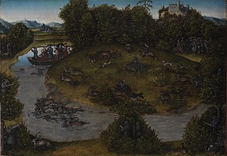 The Stag Hunt of the Elector Frederic the Wise of Saxony, by Lucas Cranach the Elder, probably after 1529