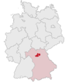 Tyskland, beliggenhed af Bamberg markeret