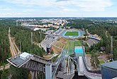 Lahti Sports Center: the ski jumping hills, Hiihtostadium and public outdoor swimming pool.