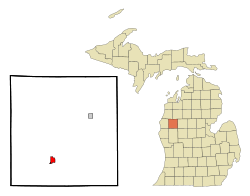 Location of Baldwin in Lake County, Michigan