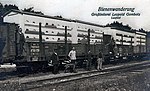 Bienenwanderung per Eisenbahn mit den von Leopold Gombocz entwickelten Bienenwägen (1921)