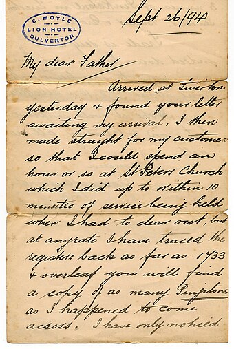 An English letter from 1894, written in Continuous Cursive