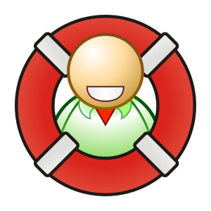 Lifebelt and man icon.svg