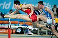 Liu Xiang & Emanule Abate in 60 m hs final at Indoor WC Istanbul 2012.jpg