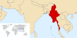 Localização Mianmar, Miãmar, Mianmá, Birmânia