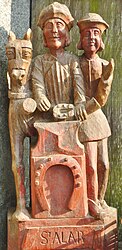 A carving in wood depicting Saint Alar