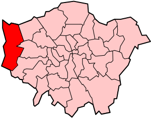 London Borough of Hillingdon no mapa